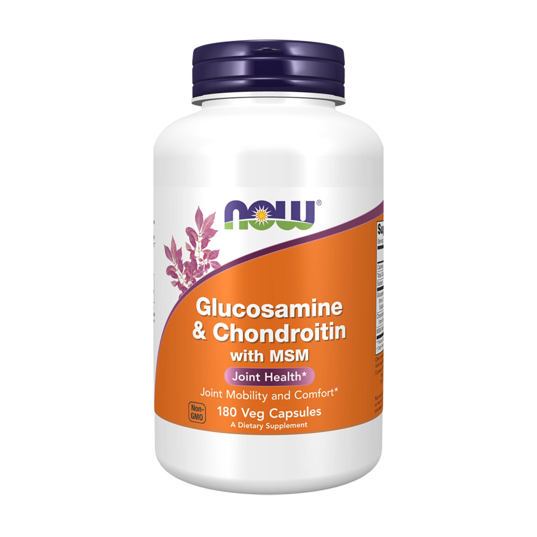 Глюкозамін та хондроїтин із МСМ NOW foods Glucosamine &amp; Chondroitin with MSM, 180 капсул